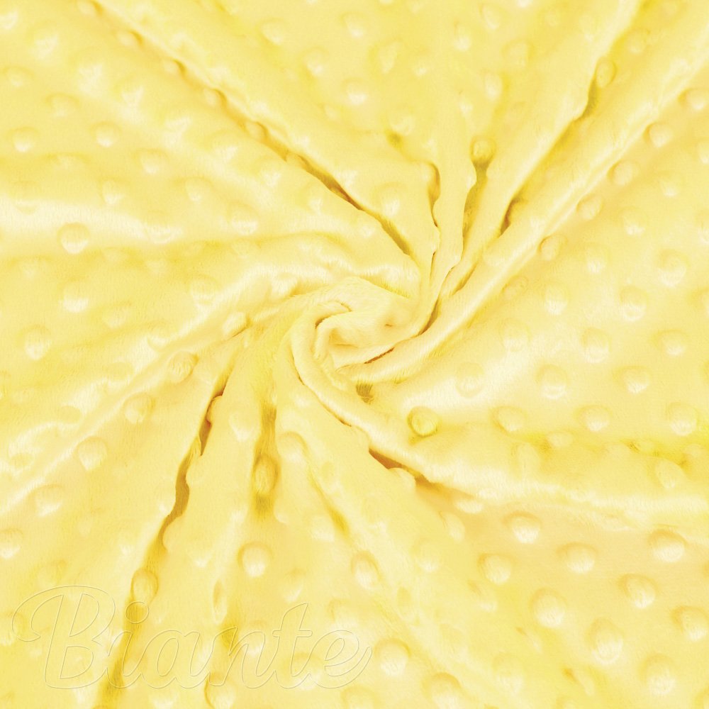 Dětská látka Minky 3D puntíky MKP-021 Citrónově žlutá - šířka 150 cm - detail 1 - Biante.cz