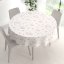 Bavlněný kulatý ubrus Sandra SA-610 Labutě mezi lekníny na bílém - detail 1 - Biante.cz