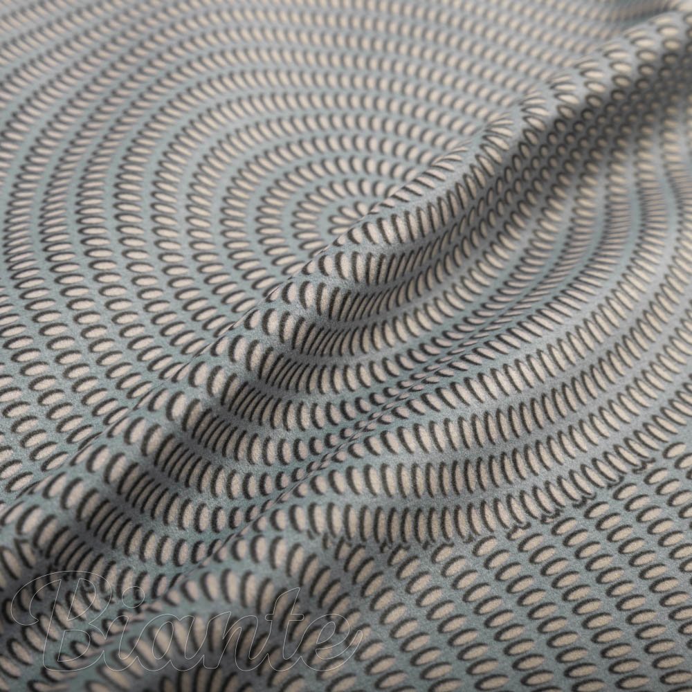 Sametová látka Tamara TMR-058 Designové kruhy na modrošedém - šířka 150 cm - detail 4 - Biante.cz