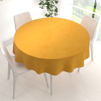 Velký sametový kulatý ubrus Velvet Premium SVP-037 Zlatavě oranžový - detail 1 - Biante.cz