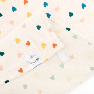 Mušelínová utierka Nature MSN-037 Srdiečka na krémovo bielom - sada 3 ks - detail 1 - Biante.sk
