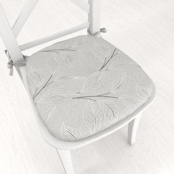 Oblý podsedák Leona LN-165 Pnoucí lístky na šedém - 39x37x3 cm - Biante.cz Oblý podsedák Leona LN-165 Pnoucí lístky na šedém - 39x37x3 cm - Biante.cz