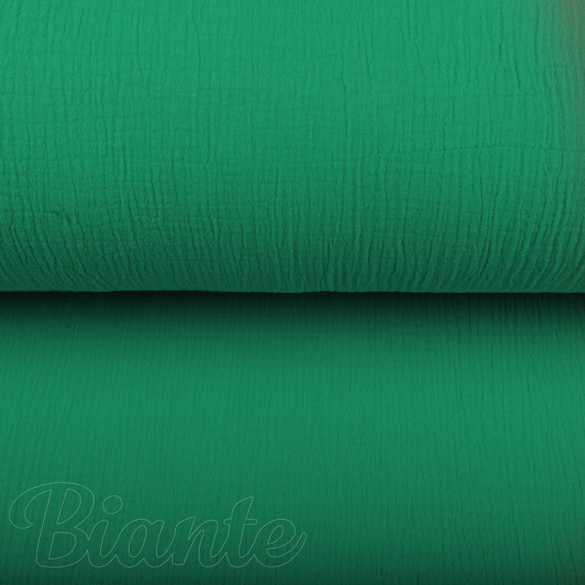 Mušelín dvojitá gázovina MSN-096 Sýto zelená - metráž šírka 135 cm - detail 5 - Biante.sk