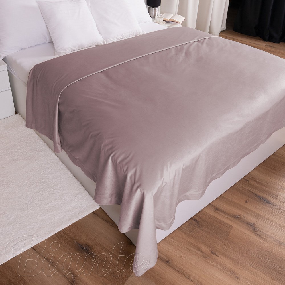 Sametový přehoz na postel Velvet Premium SVP-002 Starorůžový - detail 1 - Biante.cz