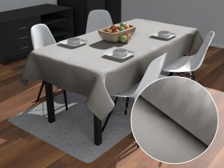 Damaškový obdĺžnikový obrus Atlas Grádl hnedosivé pásiky 2 cm DM-019 - Biante.sk