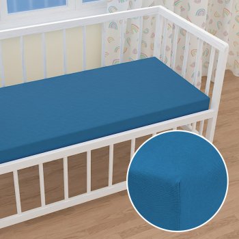 Dětské jersey napínací prostěradlo do postýlky JR-016 Modré - Biante.cz Dětské jersey napínací prostěradlo do postýlky JR-016 Modré - Biante.cz