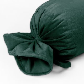 Zamatový vankúš valec bonbon Velvet Prémium SVP-044 Lesná zelená - detail 1 - Biante.sk