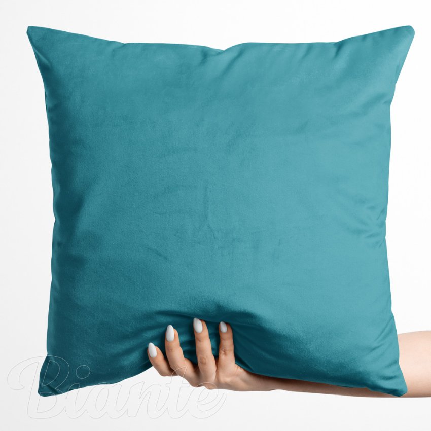 Sametový povlak na polštář Velvet Premium SVP-035 Tyrkysově modrý - Biante.cz