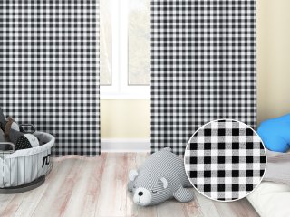 Dětský bavlněný závěs na míru Sandra SA-060 Černo-bílé kostičky - Biante.cz Dětský bavlněný závěs na míru Sandra SA-060 Černo-bílé kostičky - Biante.cz
