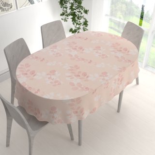 Bavlněný oválný ubrus Sandra SA-682 Eukalyptové listy na pastelově růžovém - detail 1 - Biante.cz Bavlněný oválný ubrus Sandra SA-682 Eukalyptové listy na pastelově růžovém - detail 1 - Biante.cz