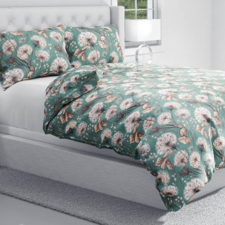 Bavlněné ložní povlečení Sandra SA-716 Podzimní pampelišky na zeleném - detail 1 - Biante.cz Bavlněné ložní povlečení Sandra SA-716 Podzimní pampelišky na zeleném - detail 1 - Biante.cz