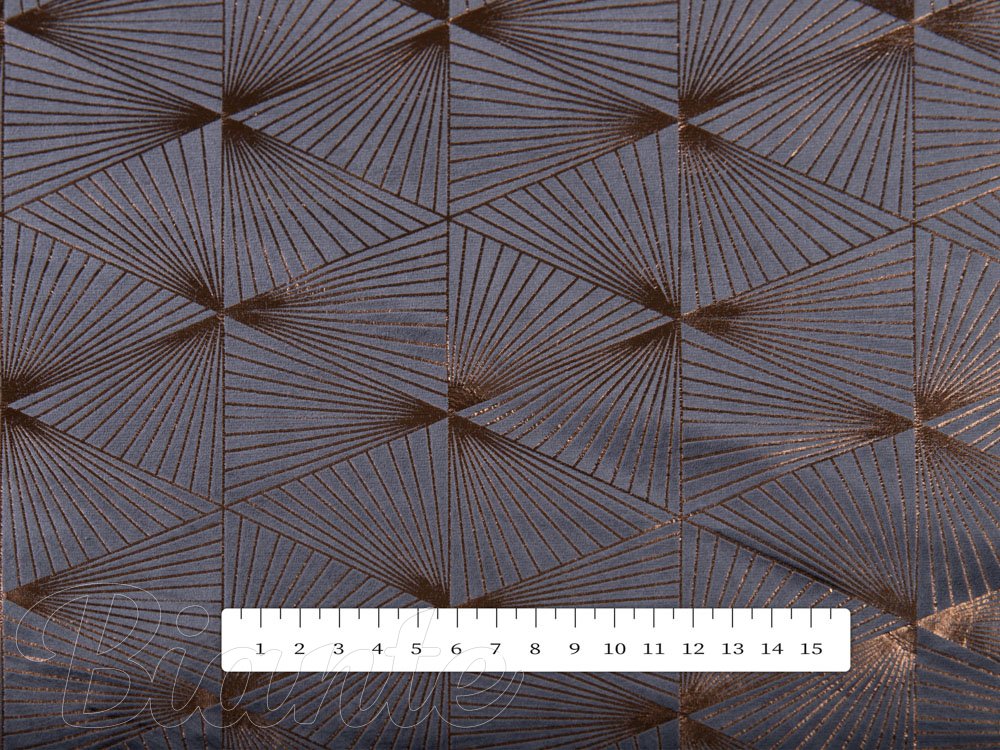 Sametová látka Isabela IBL-003 Rose Gold trojúhelníky na šedém - šířka 280 cm - detail 5 - Biante.cz Sametová látka Isabela IBL-003 Rose Gold trojúhelníky na šedém - šířka 280 cm - detail 5 - Biante.cz