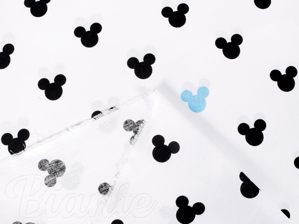 Dětská bavlněná látka/plátno Sandra SA-079 Černé a modré myšky Mickey - šířka 160 cm - detail 3 - Biante.cz