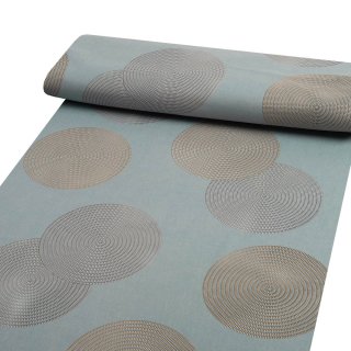 Sametová látka Tamara TMR-058 Designové kruhy na modrošedém - šířka 150 cm - detail 1 - Biante.cz