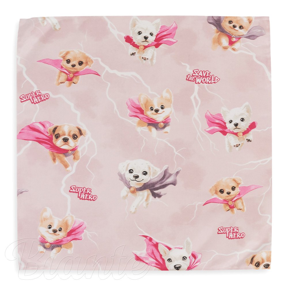 Dětský bavlněný šátek Sandra SA-650 Psí superhrdinové na starorůžovém - detail 2 - Biante.cz