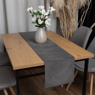 Sametový běhoun na stůl Velvet Premium SVP-017 Tmavě šedý - detail 1 - Biante.cz