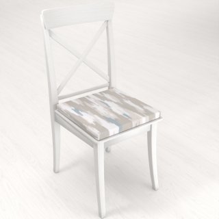 Zamatový štvorcový podsedák Tamara TMR-024 Sivo-béžovo-biele žíhané pásy - 38x38x3 cm - detail 1 - Biante.sk