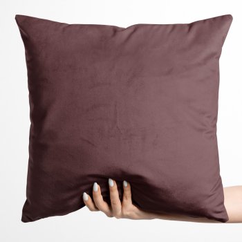 Sametový povlak na polštář Velvet Premium SVP-019 Hnědofialový - Biante.cz