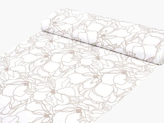 Bavlněná látka/plátno Sandra SA-268 Béžové designové květiny na bílém - šířka 145 cm - detail 1 - Biante.cz Bavlněná látka/plátno Sandra SA-268 Béžové designové květiny na bílém - šířka 145 cm - detail 1 - Biante.cz