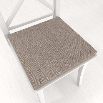 Štvorcový podsedák BKM-302 Sivohnedé cik-cak pásiky - 38x38x3 cm - Biante.sk
