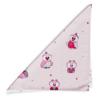 Detská bavlnená šatka Sandra SA-726 Ružové sovičky na bledo ružovom - detail 1 - Biante.sk