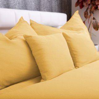 Mušelínové ložní povlečení Nature MSN-059 Světle žlutooranžové - detail 1 - Biante.cz Mušelínové ložní povlečení Nature MSN-059 Světle žlutooranžové - detail 1 - Biante.cz