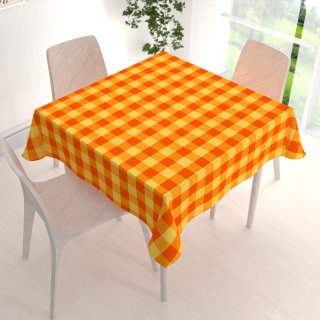 Bavlnený štvorcový obrus Olivia OL-003 Oranžovo-žltá kocka veľká - detail 1 - Biante.sk Bavlnený štvorcový obrus Olivia OL-003 Oranžovo-žltá kocka veľká - detail 1 - Biante.sk