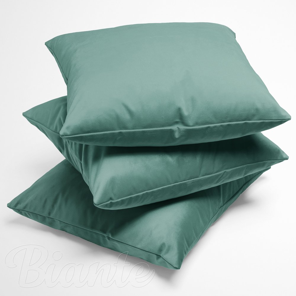 Zamatová obliečka na vankúš Velvet Prémium SVP-048 Pastelová ľadovo zelená - detail 1 - Biante.sk