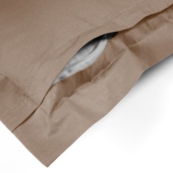 Bavlnená obliečka na vankúš s lemom Moni MO-071 Sivohnedá - detail 1 - Biante.sk