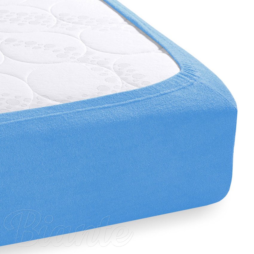 Froté napínací prostěradlo na extra vysokou matraci FR-015 Světle modré - detail 1 - Biante.cz