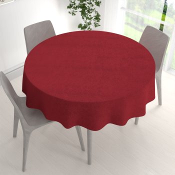 Kulatý ubrus/imitace broušené kůže Alcantara ALC-018 Vínově červený - detail 1 - Biante.cz Kulatý ubrus/imitace broušené kůže Alcantara ALC-018 Vínově červený - detail 1 - Biante.cz