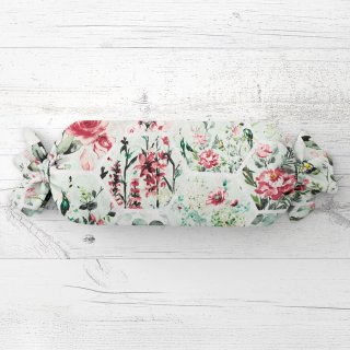 Polštář válec bonbon Sandra SA-415 Květiny na mintovém hexagonu - Biante.cz Polštář válec bonbon Sandra SA-415 Květiny na mintovém hexagonu - Biante.cz
