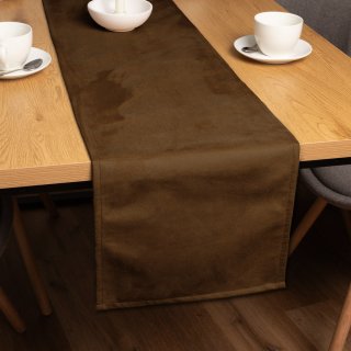 Běhoun na stůl/imitace broušené kůže Alcantara ALC-017 Hnědý rezavý - Biante.cz
