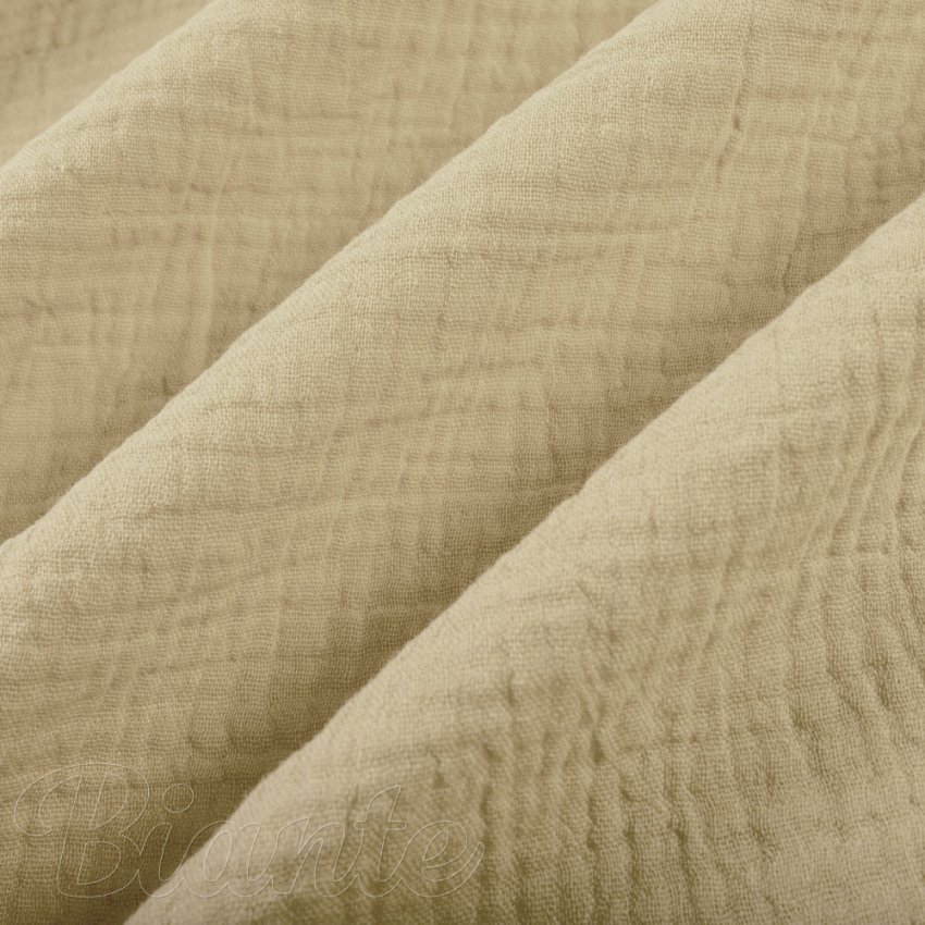 Mušelín dvojitá gázovina MSN-056 Pískově béžová - metráž šířka 140 cm - detail 7 - Biante.cz