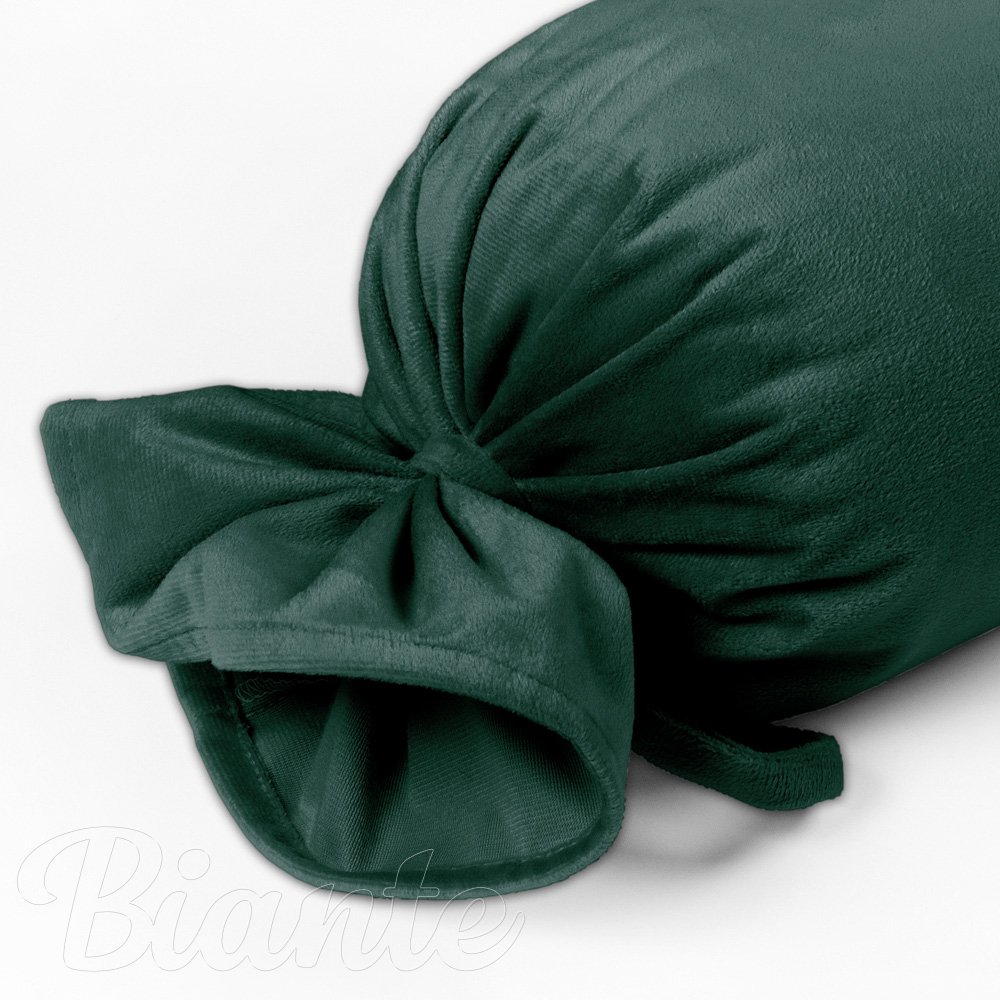Sametový polštář válec bonbon Velvet Premium SVP-044 Lesní zelená - detail 1 - Biante.cz
