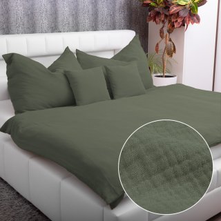 Mušelínové ložní povlečení Nature MSN-076 Zelená khaki - Biante.cz
