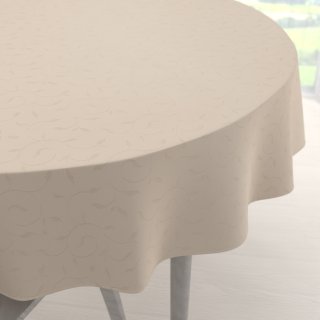 Teflonový kulatý ubrus TF-025 Pnoucí lístky - béžový - Biante.cz