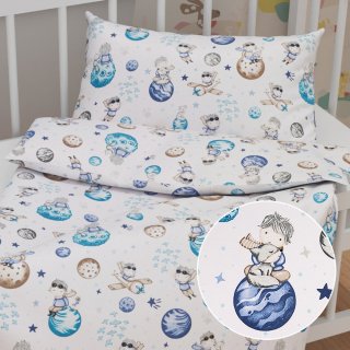 Dětské bavlněné povlečení do postýlky Sandra SA-644 Malý modrý princ na bílém - Biante.cz Dětské bavlněné povlečení do postýlky Sandra SA-644 Malý modrý princ na bílém - Biante.cz
