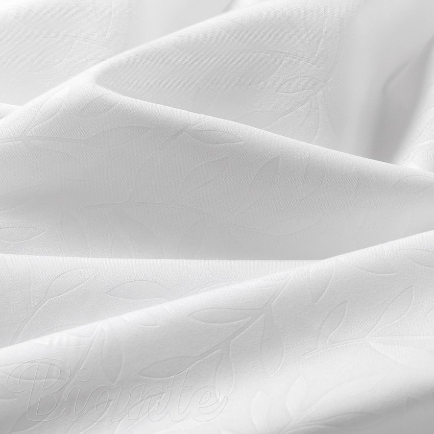 Dekorační látka Sofia SF-001 Bílé vyrážené větvičky s lístky - šířka 160 cm a 220 cm - detail 2 - Biante.cz