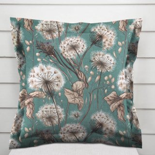 Bavlněný povlak na polštář s lemem Sandra SA-716 Podzimní pampelišky na zeleném - Biante.cz Bavlněný povlak na polštář s lemem Sandra SA-716 Podzimní pampelišky na zeleném - Biante.cz
