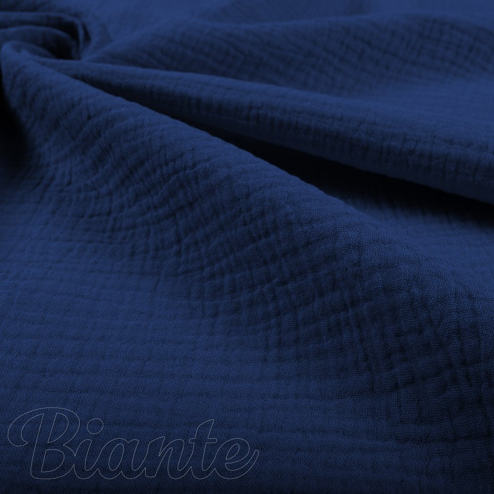 Mušelín dvojitá gázovina MSN-055 Tmavě modrá - metráž šířka 140 cm - detail 6 - Biante.cz