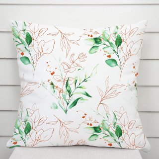 Bavlnená obliečka na vankúš Sandra SA-706 Zeleno-hnedé vetvičky s lístkami na bielom - Biante.sk Bavlnená obliečka na vankúš Sandra SA-706 Zeleno-hnedé vetvičky s lístkami na bielom - Biante.sk