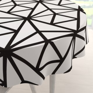 Bavlněný kulatý ubrus Sandra SA-577 Černé geometrické vzory na bílém - Biante.cz Bavlněný kulatý ubrus Sandra SA-577 Černé geometrické vzory na bílém - Biante.cz