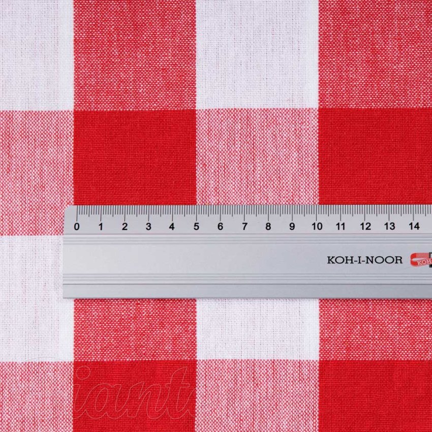 Bavlněná látka Olivia OL-016 Červeno-bílá kostka velká - šířka 150 cm - detail 4 - Biante.cz