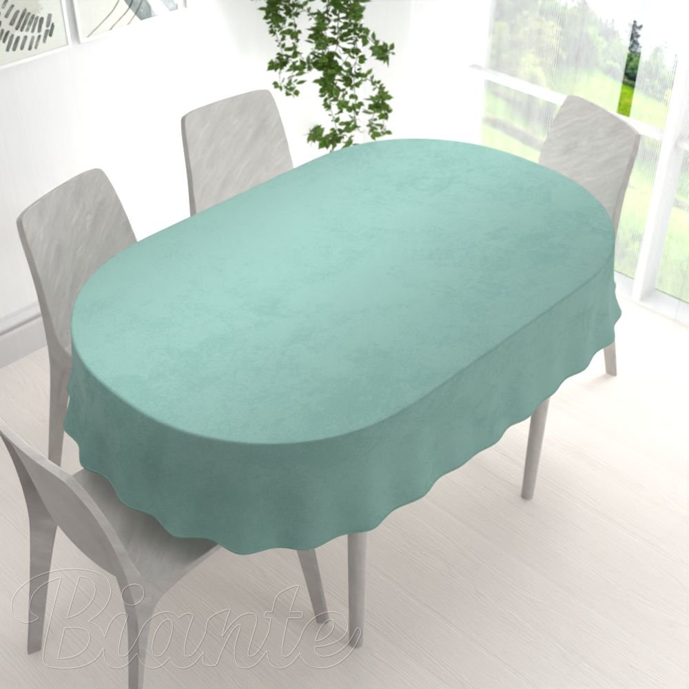 Zamatový oválny obrus Velvet Prémium SVP-048 Pastelová ľadovo zelená - detail 1 - Biante.sk