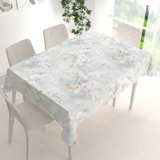 Dekorační obdélníkový ubrus PM-019 Orchideje na světle zeleném - detail 1 - Biante.cz