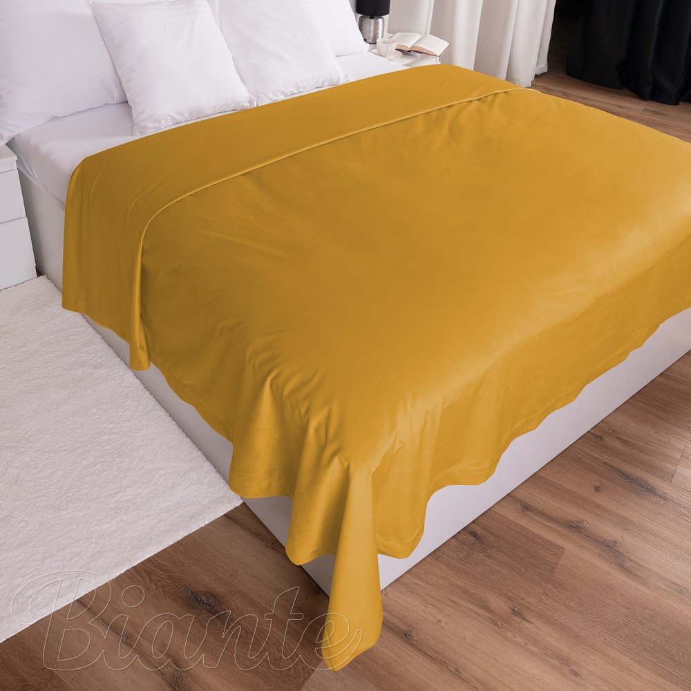 Sametový přehoz na postel Velvet Premium SVP-037 Zlatavě oranžový - detail 1 - Biante.cz