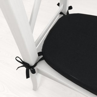 Oblý podsedák z imitácie brúsenej kože Alcantara ALC-012 Čierny - 39x37x3 cm - detail 1 - Biante.sk