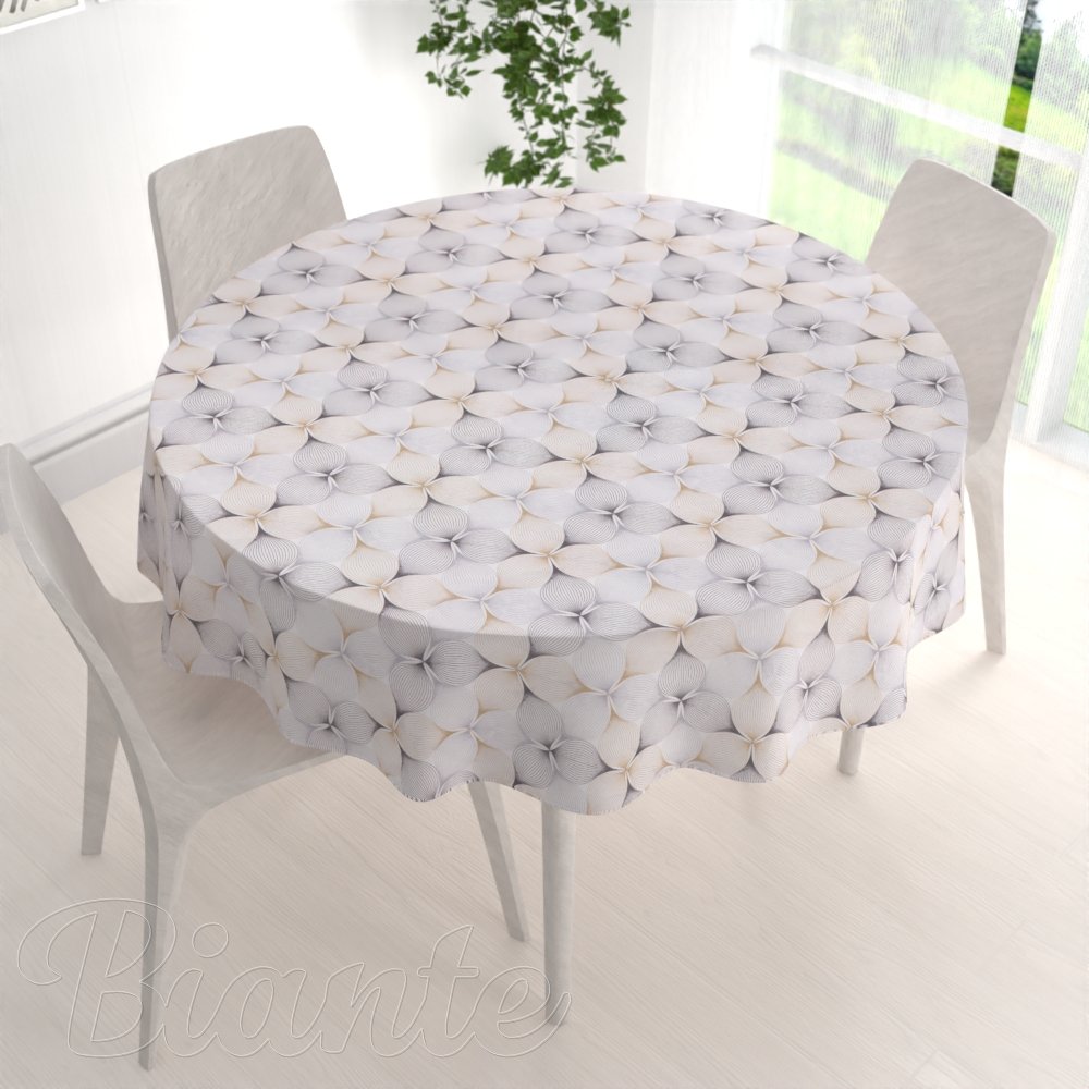 Dekorační kulatý ubrus PML-031 Designové geometrické obrazce na bílém - detial 1 - Biante.cz