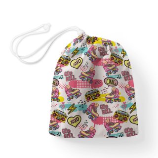 Bavlnený vak/vrecko na prezuvky Sandra SA-604 Ružový retro štýl - Biante.sk Bavlnený vak/vrecko na prezuvky Sandra SA-604 Ružový retro štýl - Biante.sk